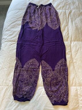 Purple Paisley Harem Pants